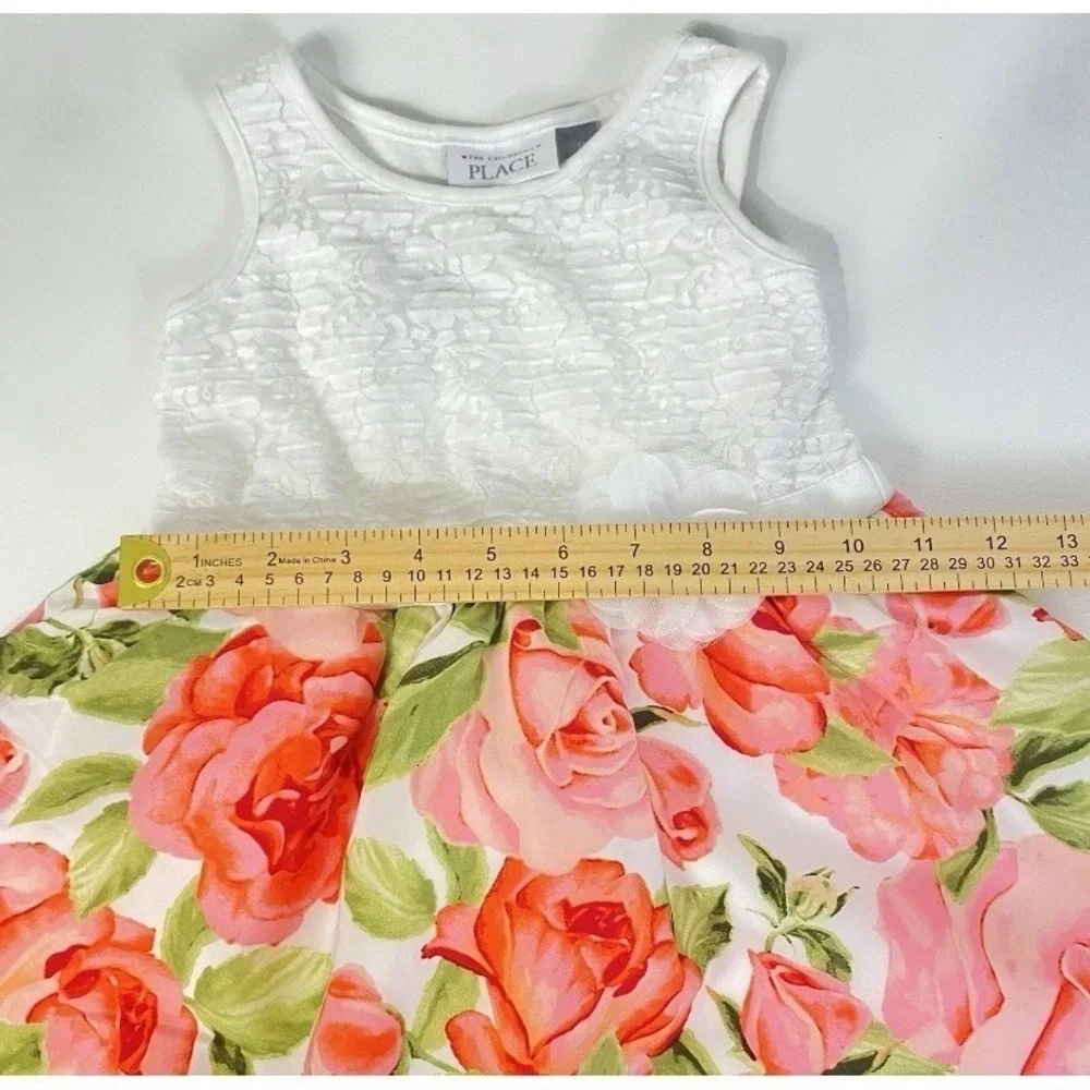 The Children's Place Floral Lace Dress Girls 3T White Pink Rose Mom & Me Kids